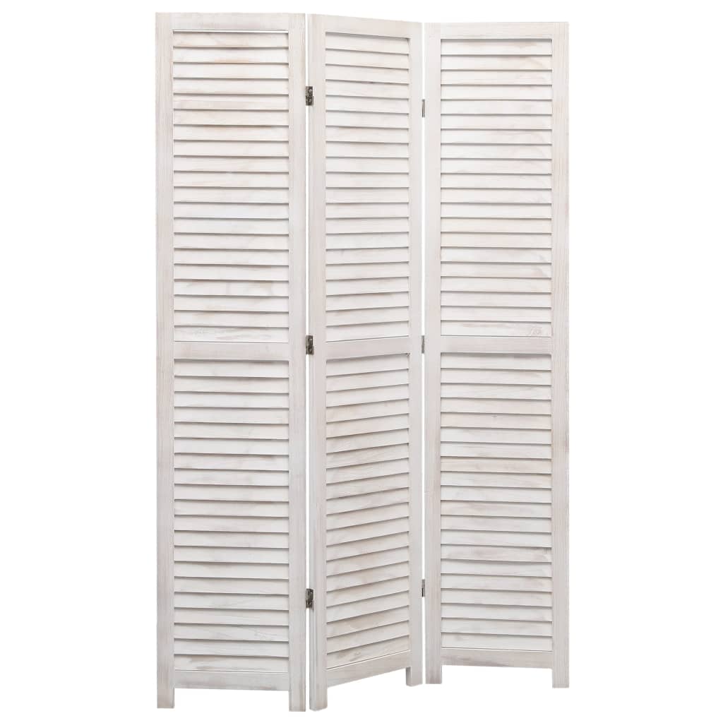vidaXL 3-panels rumdeler 105 x 165 cm træ hvid
