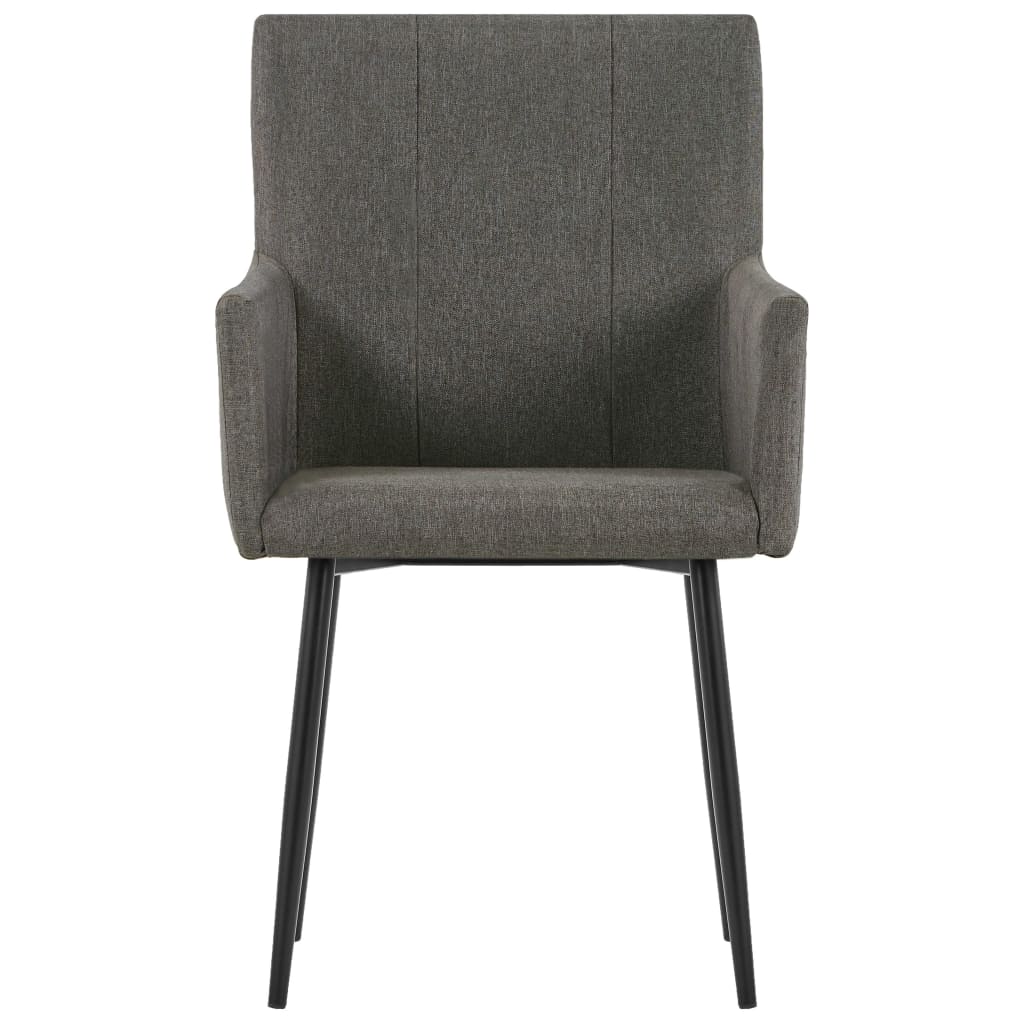 vidaXL spisebordsstole med armlæn 2 stk. stof gråbrun
