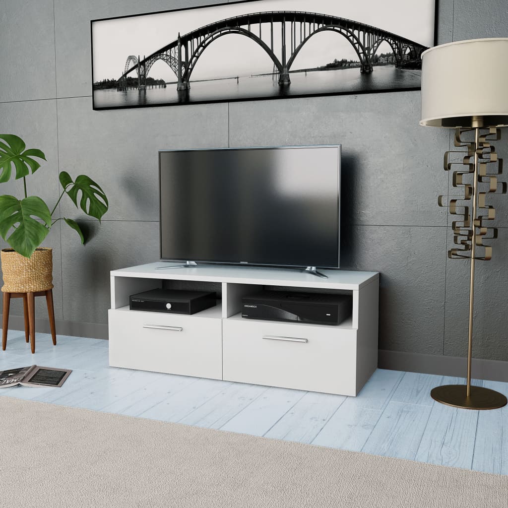 vidaXL TV-skab spånplade 95 x 35 x 36 cm hvid