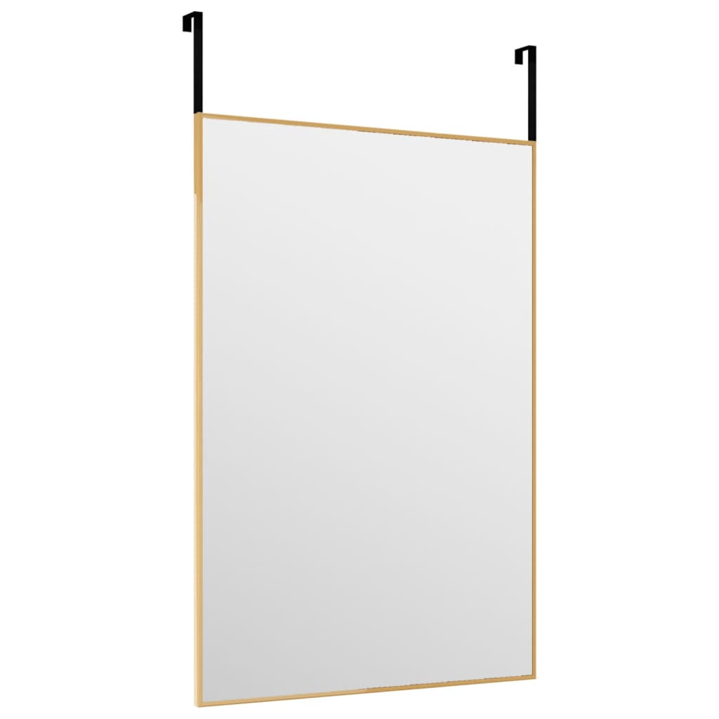 vidaXL dørspejl 40x60 cm glas og aluminium guldfarvet